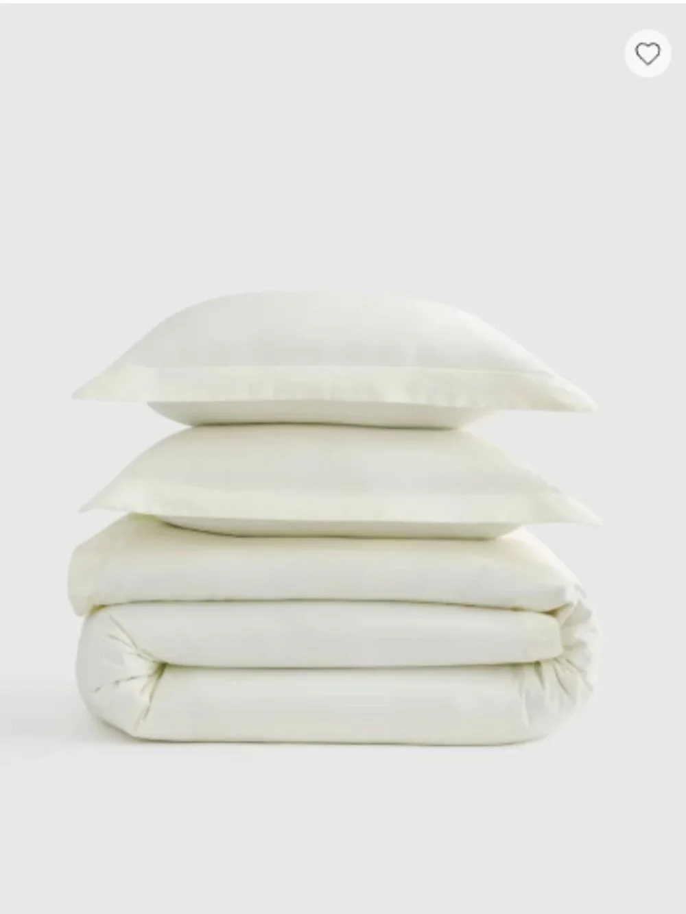 Quince Signature Giza Cotton Sateen Duvet Cover Set – King/Cal King – Ivory